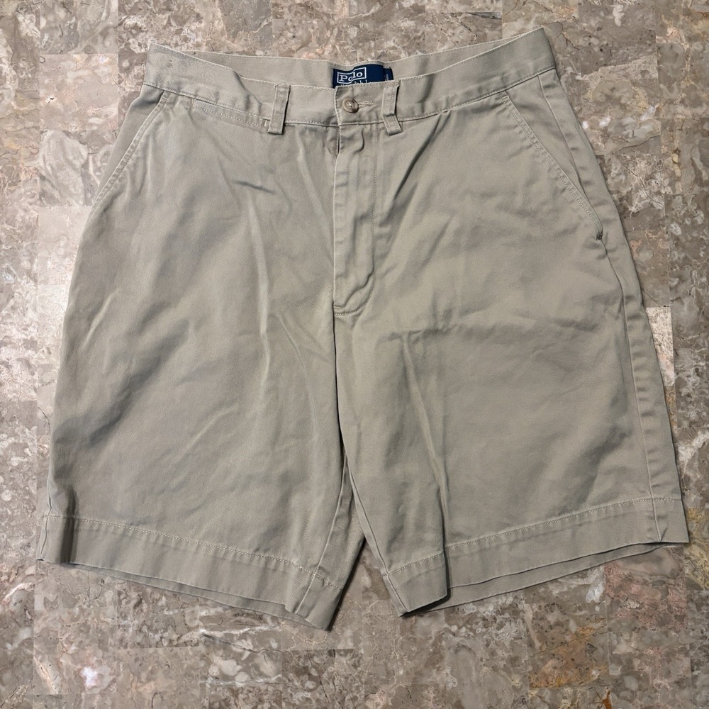 Polo Ralph Lauren Prospect Shorts Mens 32 Khaki Tan Chino 8.5" Cotton Twill
